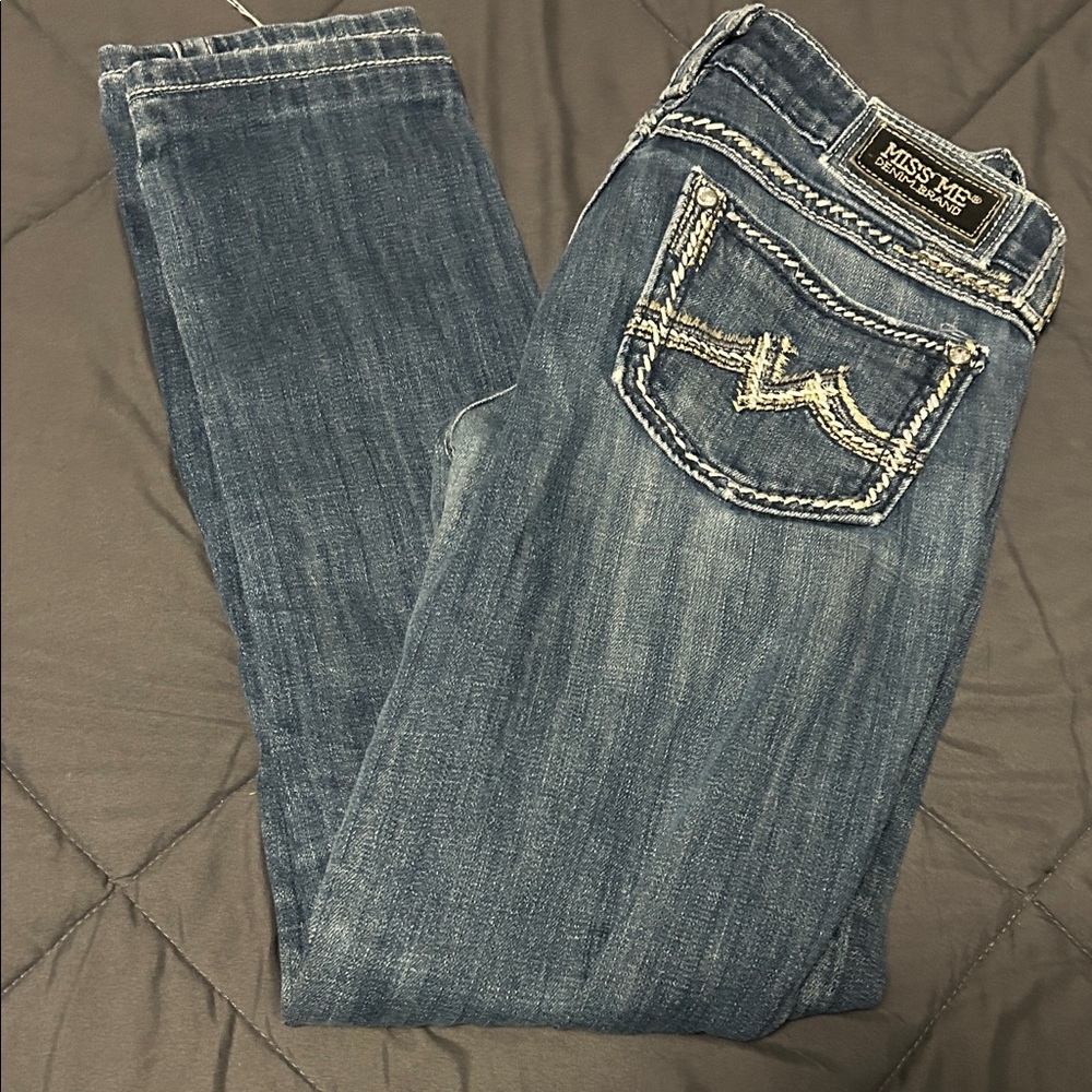Miss Me Dark Blue Straight Jeans